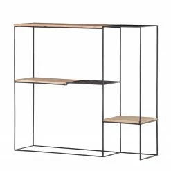 Red Living Étagère Soltas - Acacia massif / Métal - Acacia / Noir