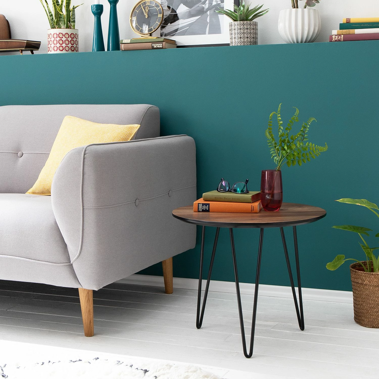 Mørteens Table d'appoint Kess II - Imitation chêne vintage marron foncé / Noir 4 Mørteens Table d'appoint Kess II - Imitation chêne vintage marron foncé / Noir – Image 2