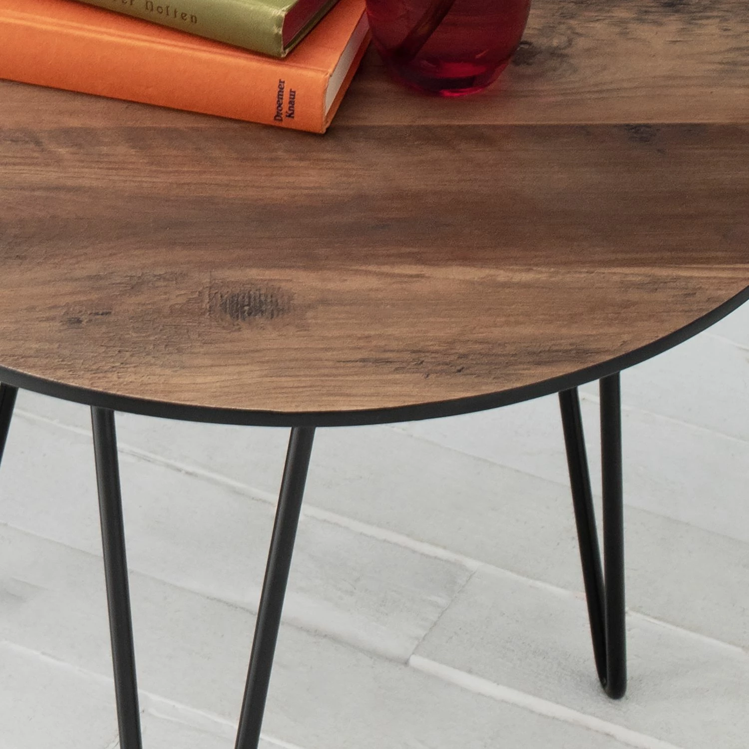 Mørteens Table d'appoint Kess II - Imitation chêne vintage marron foncé / Noir 12 Mørteens Table d'appoint Kess II - Imitation chêne vintage marron foncé / Noir – Image 10