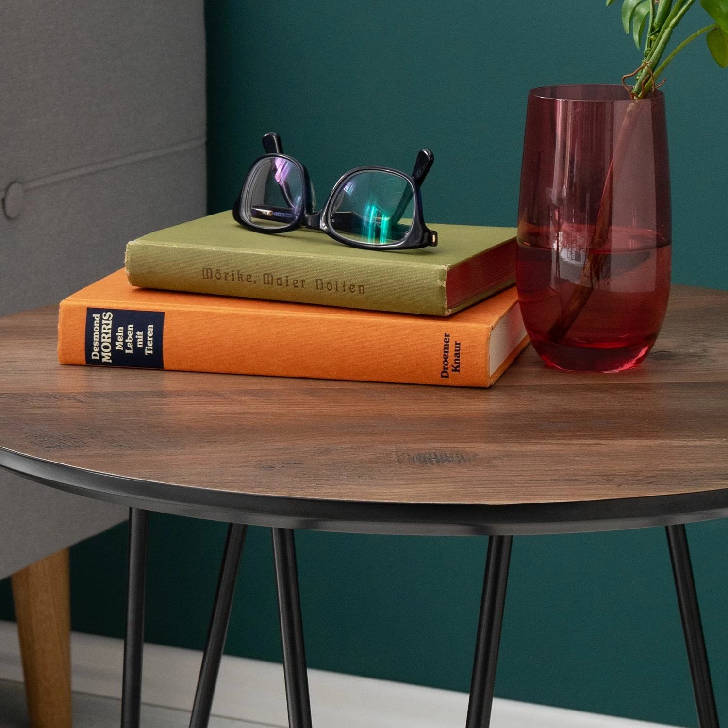 Mørteens Table d'appoint Kess II - Imitation chêne vintage marron foncé / Noir 13 Mørteens Table d'appoint Kess II - Imitation chêne vintage marron foncé / Noir – Image 11