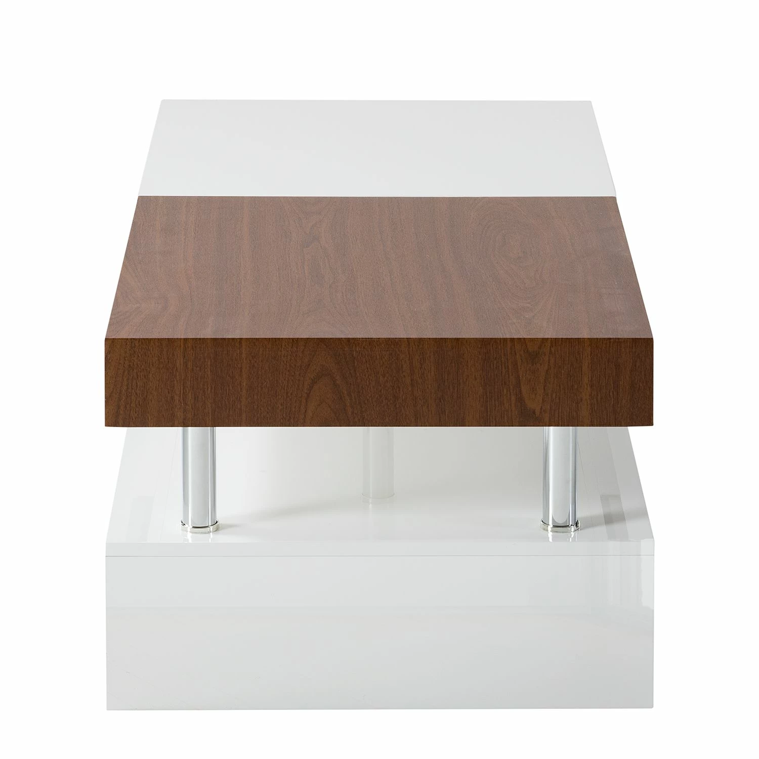 Fredriks Table basse Smithers - Imitation noyer / Blanc brillant 8 Fredriks Table basse Smithers - Imitation noyer / Blanc brillant – Image 6