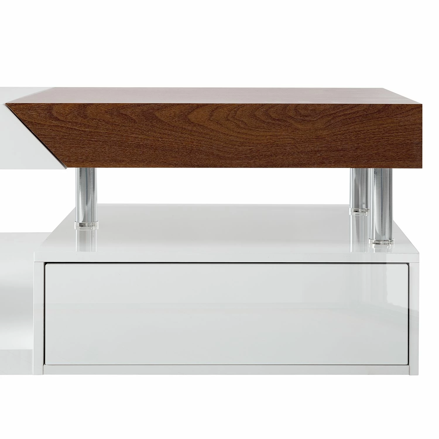 Fredriks Table basse Smithers - Imitation noyer / Blanc brillant 11 Fredriks Table basse Smithers - Imitation noyer / Blanc brillant – Image 9