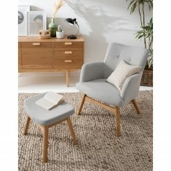 Mørteens Fauteuil Joreen III - Tissu - Gris clair -loftscape Boutique 1000126078 190619 15431400014 MOOD GALLERYIMAGES P000000001000126078 mood
