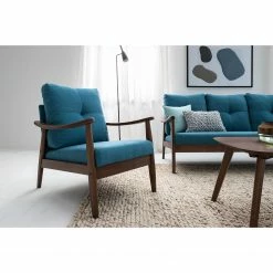 Mørteens Fauteuil Benson I - Tissu - Bleu -loftscape Boutique 1000126094 190515 14395400008 MOOD GALLERYIMAGES P000000001000126094 mood