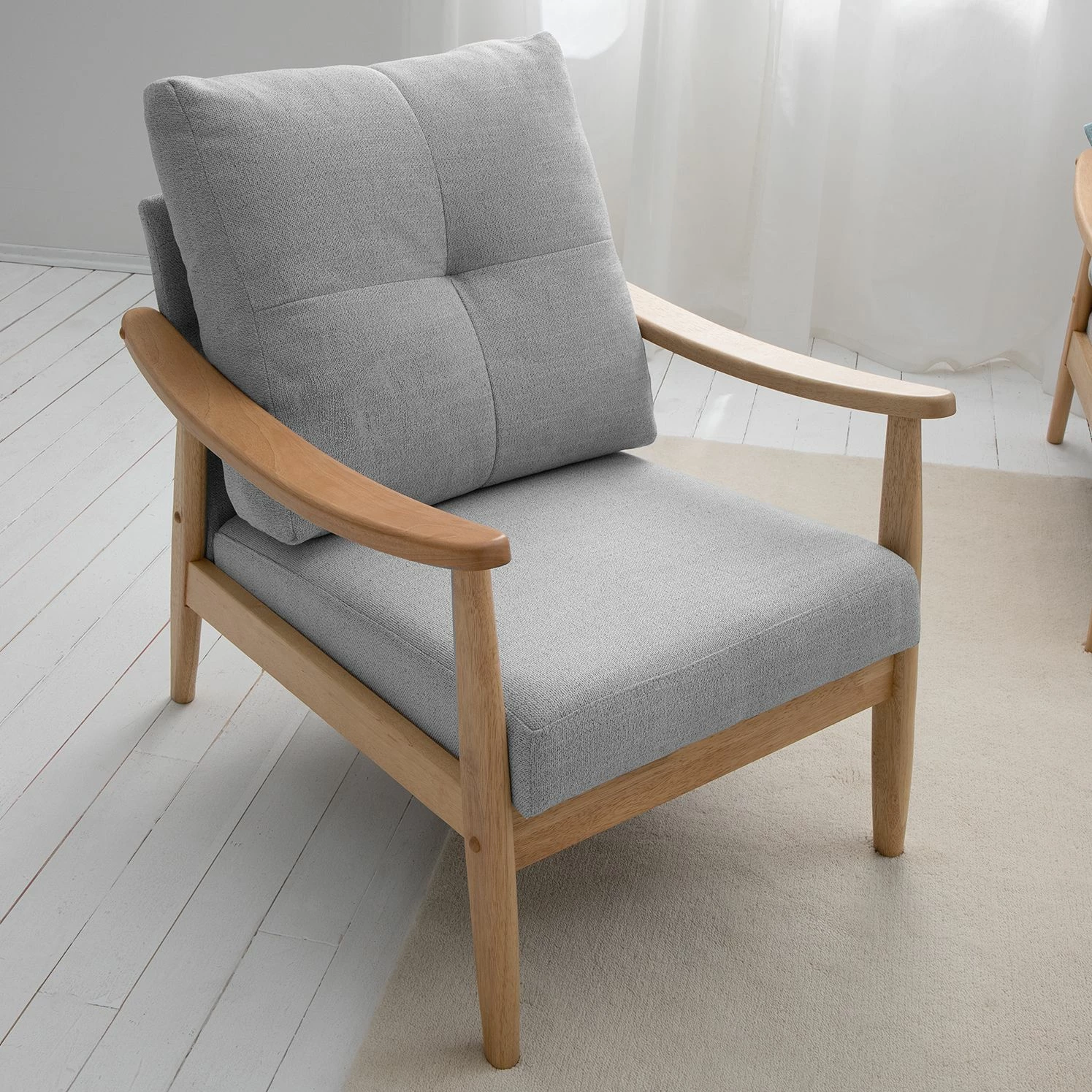 Mørteens Fauteuil Benson II - Tissu - Gris clair 8 Mørteens Fauteuil Benson II - Tissu - Gris clair – Image 6