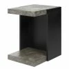 Temahome Table d'appoint Lande - Imitation béton / Noir