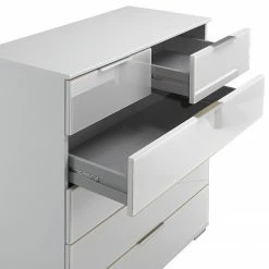 Wimex Commode Lingga I - 6 tiroirs - Blanc / Verre blanc -loftscape Boutique 1000126303 180719 16310739 GALLERYIMAGES P000000001000126303