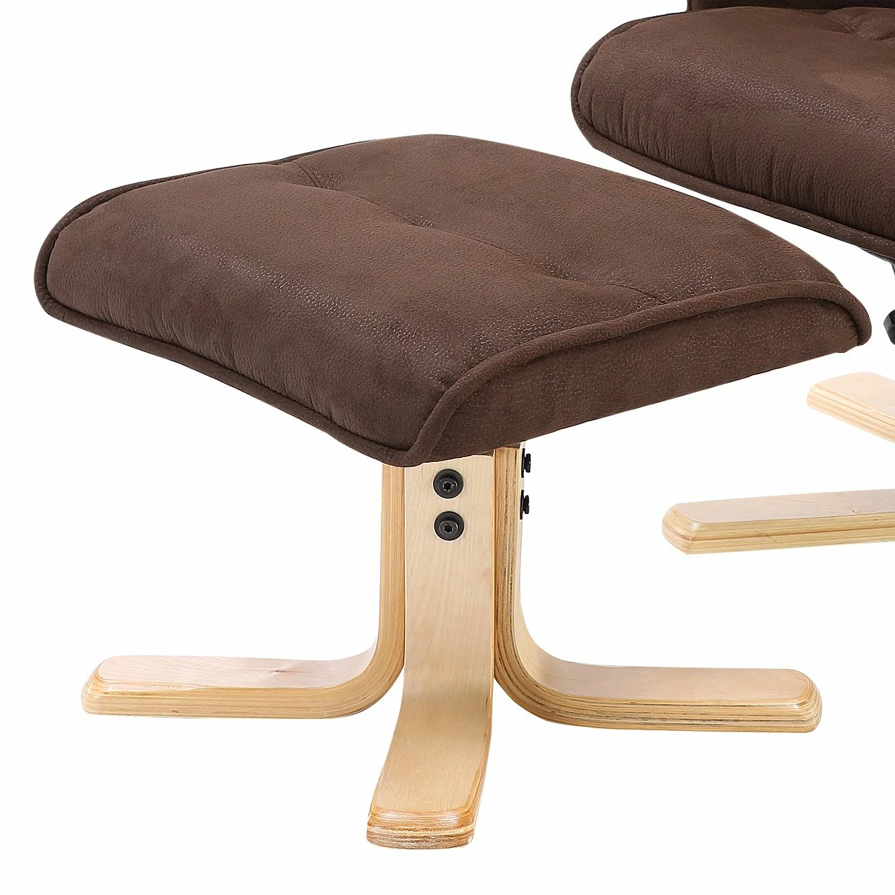 Modoform Fauteuil de relaxation Sund - Microfibre / Hévéa massif - Marron / Hévéa 6 Modoform Fauteuil de relaxation Sund - Microfibre / Hévéa massif - Marron / Hévéa – Image 4