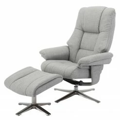 Fredriks Fauteuil de relaxation Carreto - Tissé à plat - Gris clair / Argenté