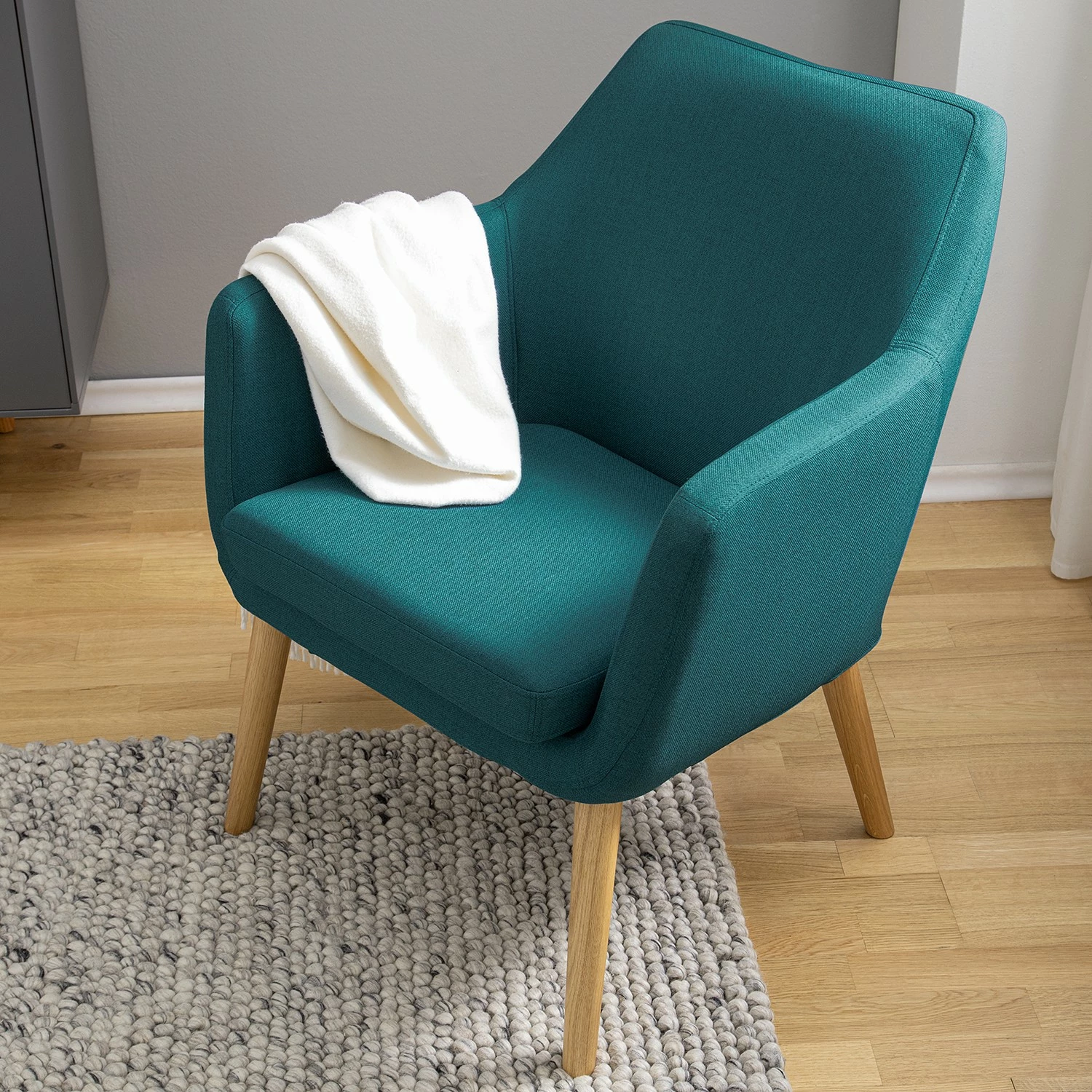 Mørteens Fauteuil Nicholas - Tissu - Bleu pétrole 14 Mørteens Fauteuil Nicholas - Tissu - Bleu pétrole – Image 12