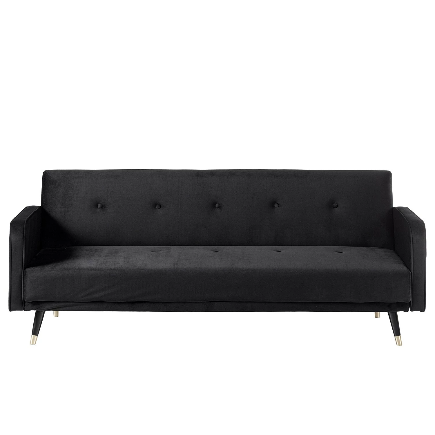 Jack & Alice Canapé convertible Daru I - Velours - Noir 7 Jack & Alice Canapé convertible Daru I - Velours - Noir – Image 5