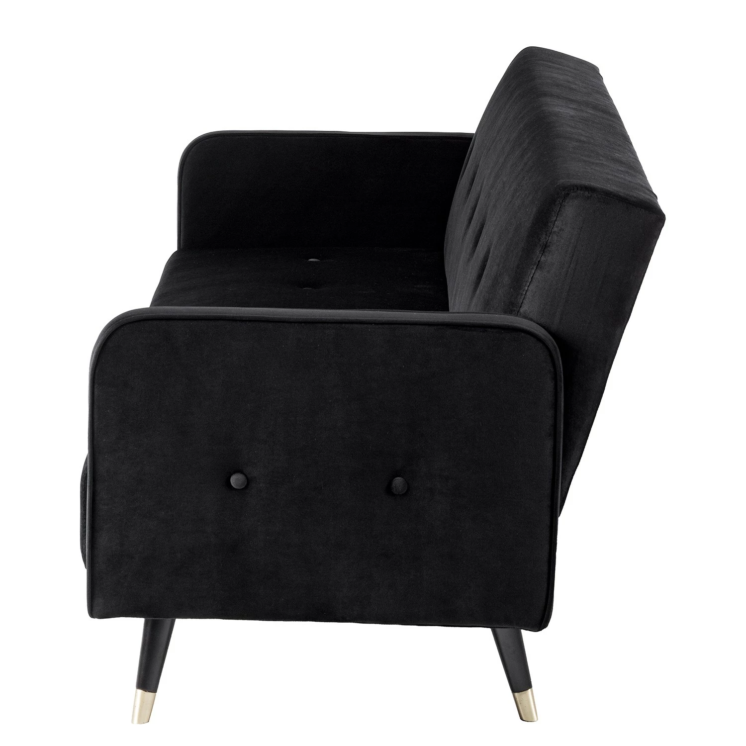 Jack & Alice Canapé convertible Daru I - Velours - Noir 8 Jack & Alice Canapé convertible Daru I - Velours - Noir – Image 6