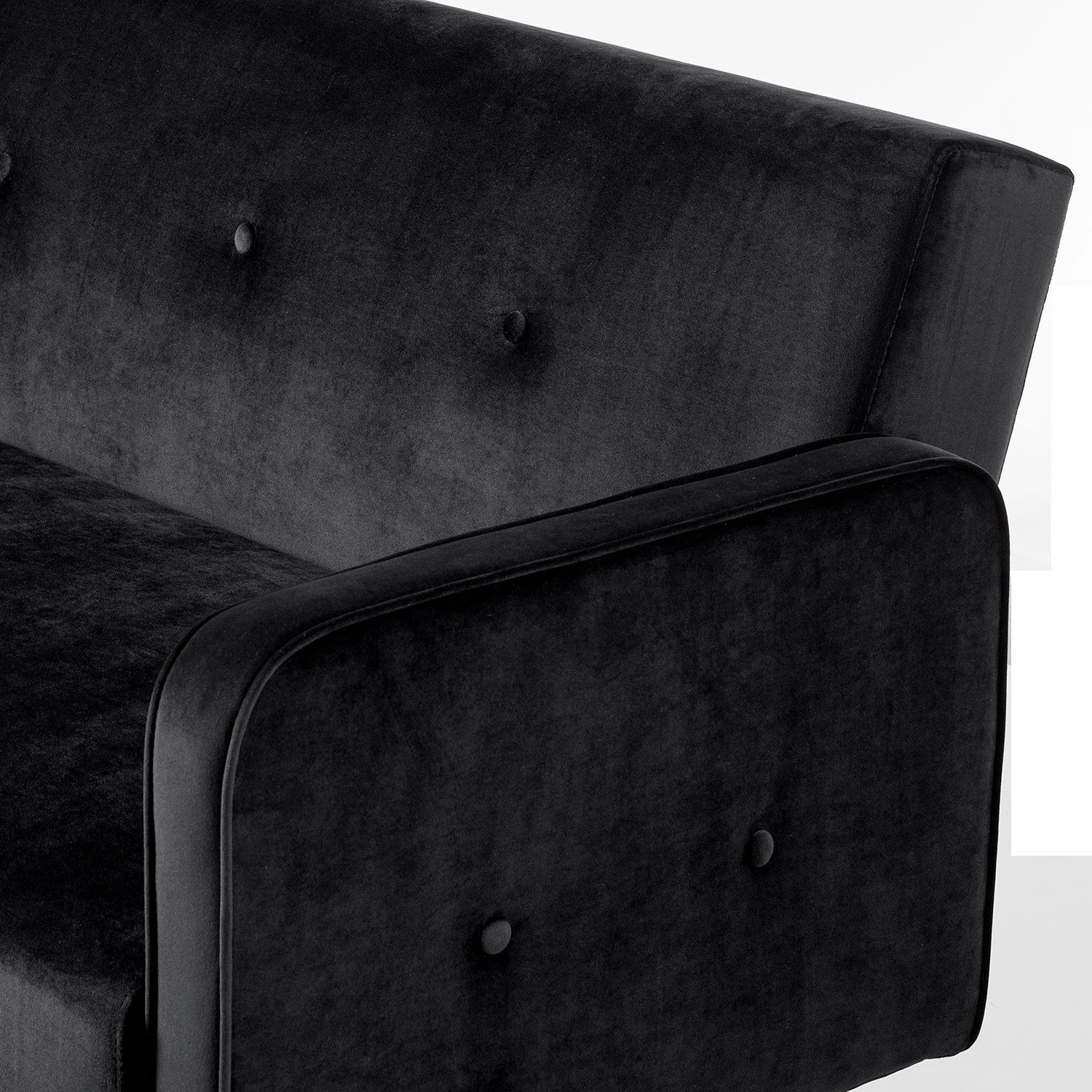 Jack & Alice Canapé convertible Daru I - Velours - Noir 10 Jack & Alice Canapé convertible Daru I - Velours - Noir – Image 8