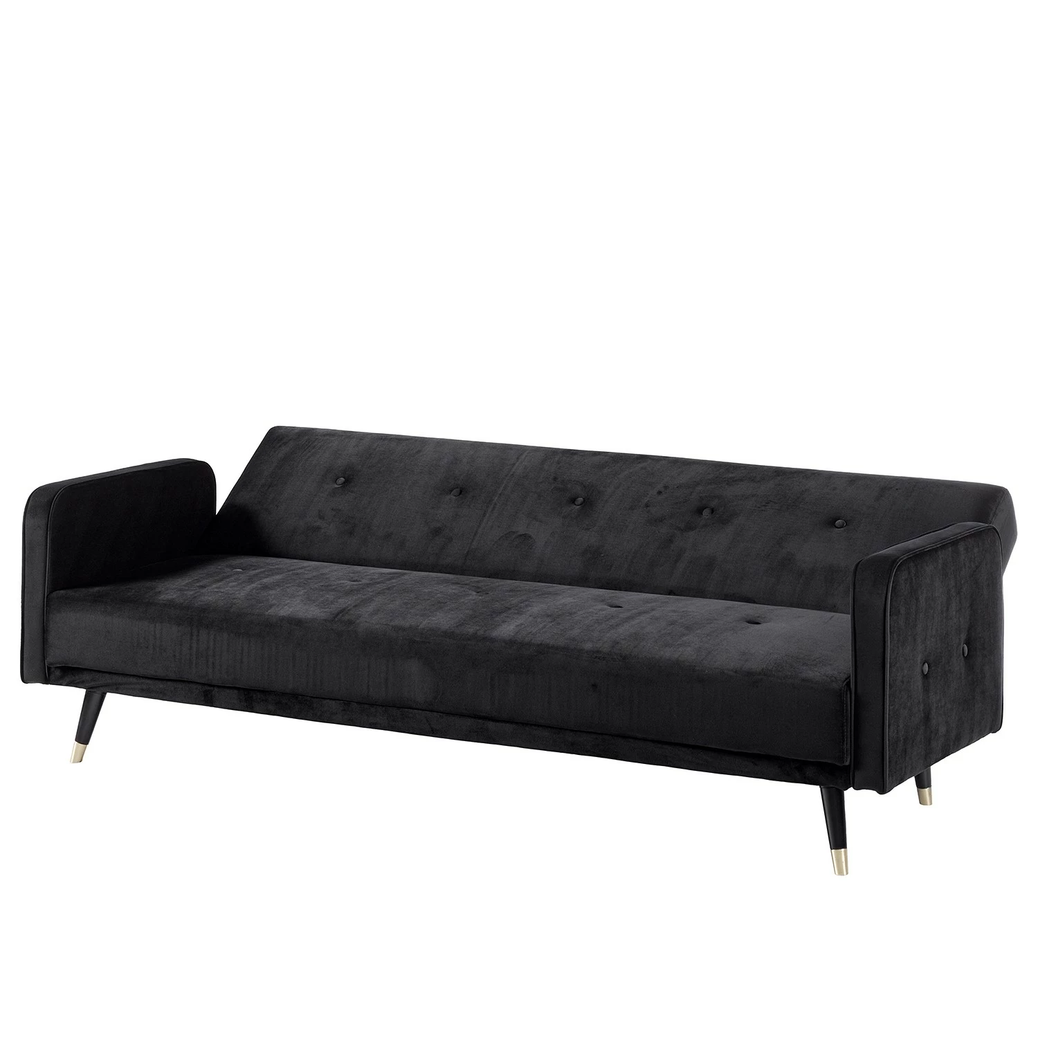 Jack & Alice Canapé convertible Daru I - Velours - Noir 12 Jack & Alice Canapé convertible Daru I - Velours - Noir – Image 10