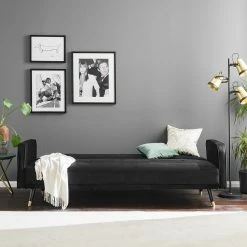 Jack & Alice Canapé convertible Daru I - Velours - Noir 35 Jack & Alice Canapé convertible Daru I - Velours - Noir -loftscape Boutique 1000126931 200514 12275700012 MOOD DETAILS P000000001000126931 mood