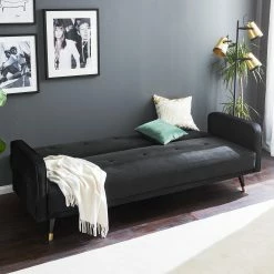 Jack & Alice Canapé convertible Daru I - Velours - Noir 23 Jack & Alice Canapé convertible Daru I - Velours - Noir -loftscape Boutique 1000126931 200514 12280000015 DETAILS P000000001000126931