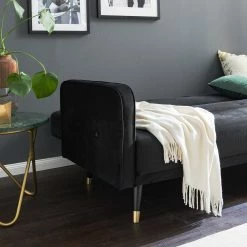 Jack & Alice Canapé convertible Daru I - Velours - Noir 33 Jack & Alice Canapé convertible Daru I - Velours - Noir -loftscape Boutique 1000126931 200514 12280100016 DETAILS P000000001000126931