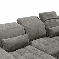 Fredriks Canapé panoramique San Benito - Microfibre Ranu: Gris minéral - Méridienne courte à gauche / longue à droite (vue de face) -loftscape Boutique 1000127680 180820 132106801 GALLERYIMAGES P000000001000127680