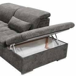 Fredriks Canapé panoramique San Benito - Microfibre Ranu: Gris minéral - Méridienne courte à gauche / longue à droite (vue de face) -loftscape Boutique 1000127680 180820 132107802 GALLERYIMAGES P000000001000127680