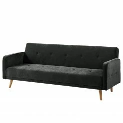 Jack & Alice Canapé convertible Daru - Velours - Velours Niks: Ardoise