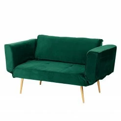 Jack & Alice Canapé convertible Behram II - Velours - Vert foncé