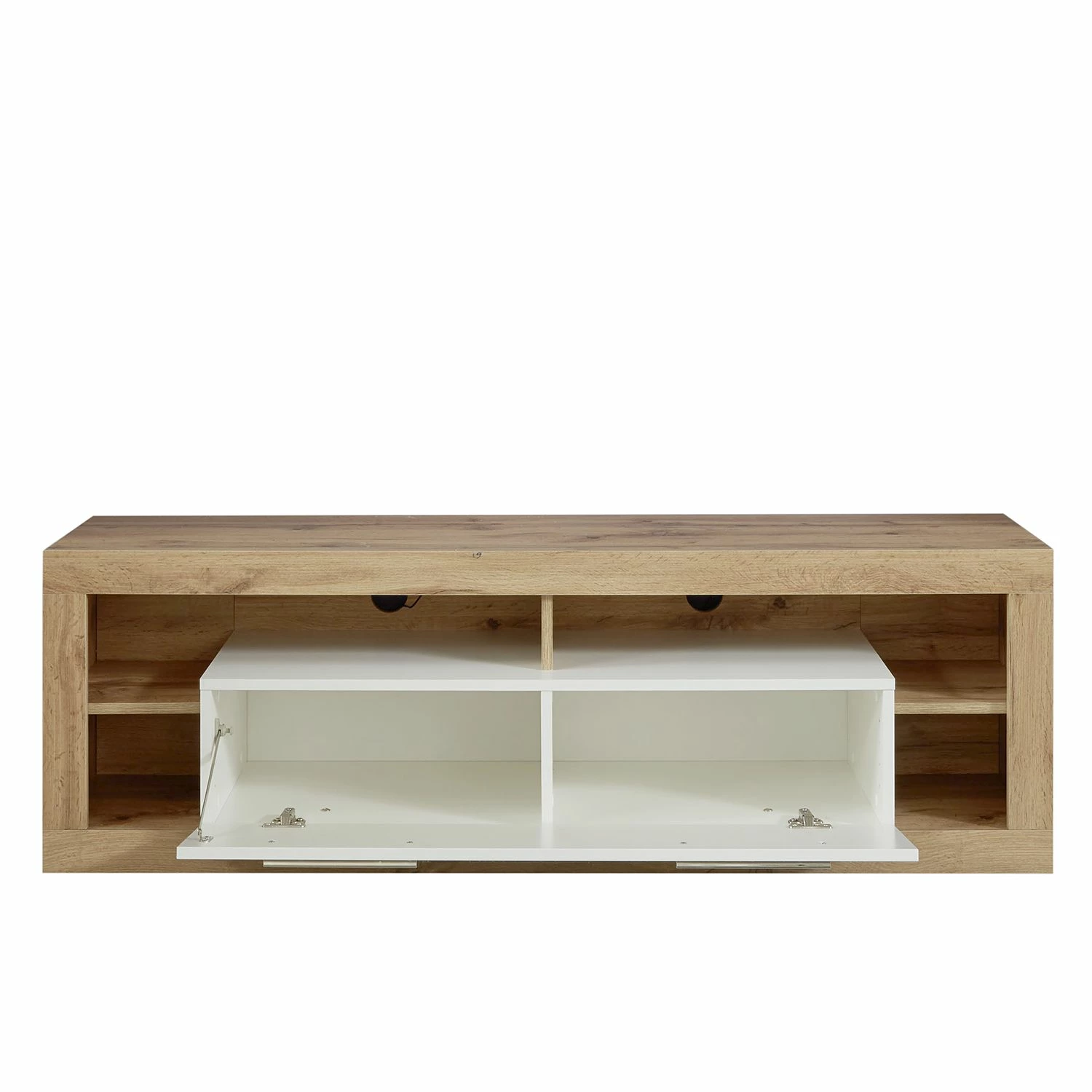 Trendteam Meuble TV Rock - Blanc brillant / Imitation chêne de Wotan - Largeur : 150 cm 6 Trendteam Meuble TV Rock - Blanc brillant / Imitation chêne de Wotan - Largeur : 150 cm – Image 4