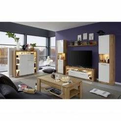 Trendteam Buffet haut Rock - Blanc brillant / Imitation chêne de Wotan -loftscape Boutique 1000128163 180905 10043848 MOOD GALLERYIMAGES P000000001000128163 mood