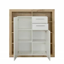 Trendteam Buffet haut Rock - Blanc brillant / Imitation chêne de Wotan -loftscape Boutique 1000128163 180905 10043850 GALLERYIMAGES P000000001000128163