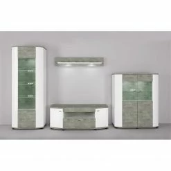 Fredriks Meuble TV Karlsburg - Blanc / Imitation béton -loftscape Boutique 1000128197 181018 10513108 MOOD GALLERYIMAGES P000000001000128197 mood