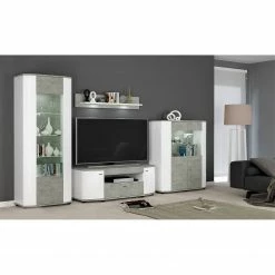 Fredriks Meuble TV Karlsburg - Blanc / Imitation béton -loftscape Boutique 1000128197 181018 10513109 MOOD GALLERYIMAGES P000000001000128197 mood