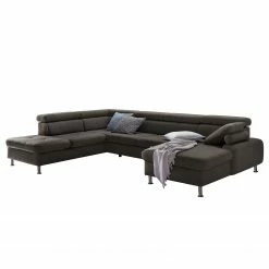 Loftscape Canapé panoramique Rivas - Marron - Méridienne courte à droite / longue à gauche (vue de face) - Sans fonction couchage