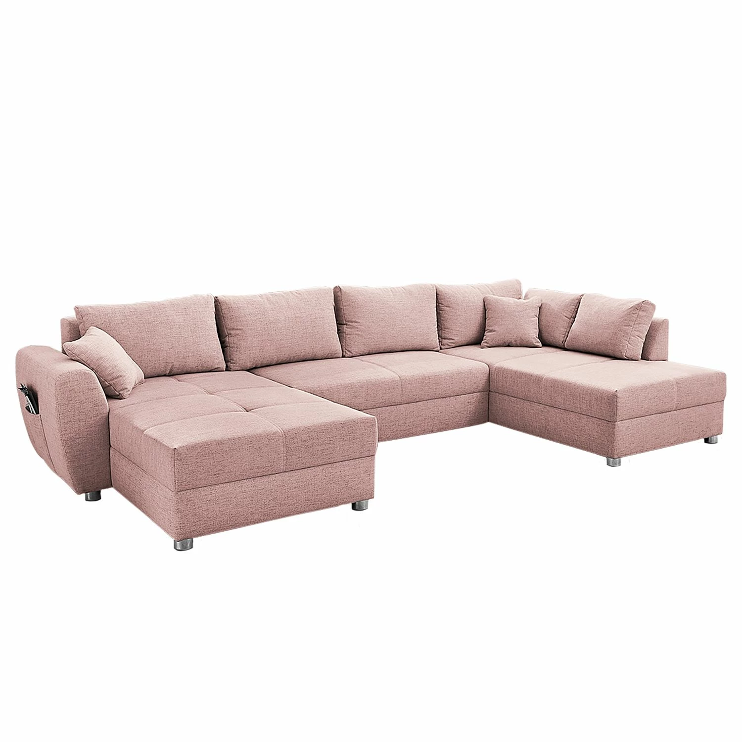 Fredriks Canapé panoramique Delicias - Tissu structuré - Rose 3 Fredriks Canapé panoramique Delicias - Tissu structuré - Rose