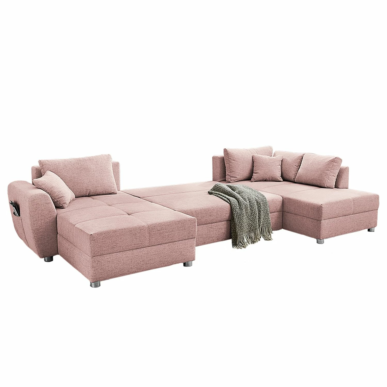 Fredriks Canapé panoramique Delicias - Tissu structuré - Rose 7 Fredriks Canapé panoramique Delicias - Tissu structuré - Rose – Image 5