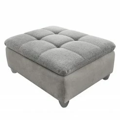 Fredriks Repose-pieds Gallina - Microfibre - Gris clair