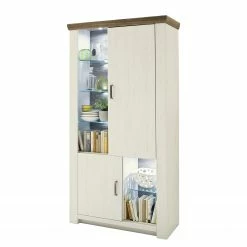 Ridgevalley Buffet haut Pontile II - Imitation pin Aurélio / Imitation chêne Nelson - Hauteur : 210 cm