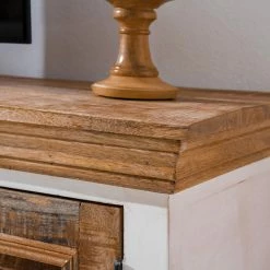 Maison Belfort Meuble TV Newhaven - Partiellement en manguier massif - Manguier / Blanc -loftscape Boutique 1000128941 200122 18404000002 DETAILS P000000001000128941