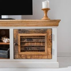 Maison Belfort Meuble TV Newhaven - Partiellement en manguier massif - Manguier / Blanc -loftscape Boutique 1000128941 200122 18404000003 DETAILS P000000001000128941