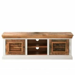 Maison Belfort Meuble TV Newhaven - Partiellement en manguier massif - Manguier / Blanc -loftscape Boutique 1000128941 200122 18404000006 DETAILS P000000001000128941