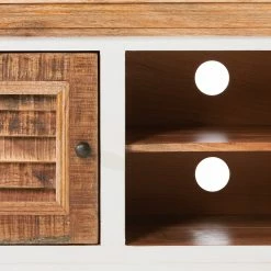 Maison Belfort Meuble TV Newhaven - Partiellement en manguier massif - Manguier / Blanc -loftscape Boutique 1000128941 200122 18404100010 DETAILS P000000001000128941