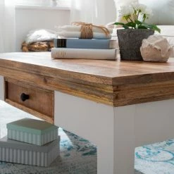 Maison Belfort Table basse Newhaven - Manguier massif - Manguier / Blanc -loftscape Boutique 1000128950 190604 14304300010 GALLERYIMAGES P000000001000128950