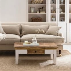 Maison Belfort Table basse Newhaven - Manguier massif - Manguier / Blanc -loftscape Boutique 1000128950 190612 11385200015 MOOD GALLERYIMAGES P000000001000128950 mood