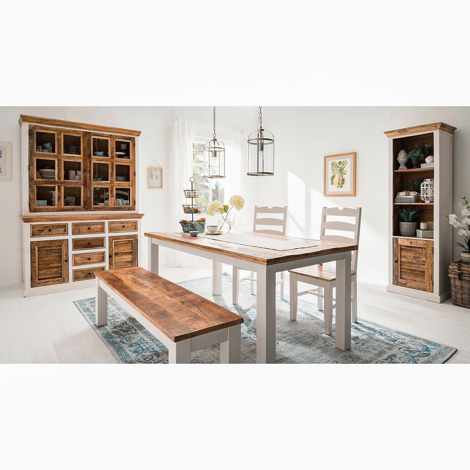 Maison Belfort Buffet Newhaven - Partiellement en manguier massif - Manguier / Blanc 4 Maison Belfort Buffet Newhaven - Partiellement en manguier massif - Manguier / Blanc – Image 2