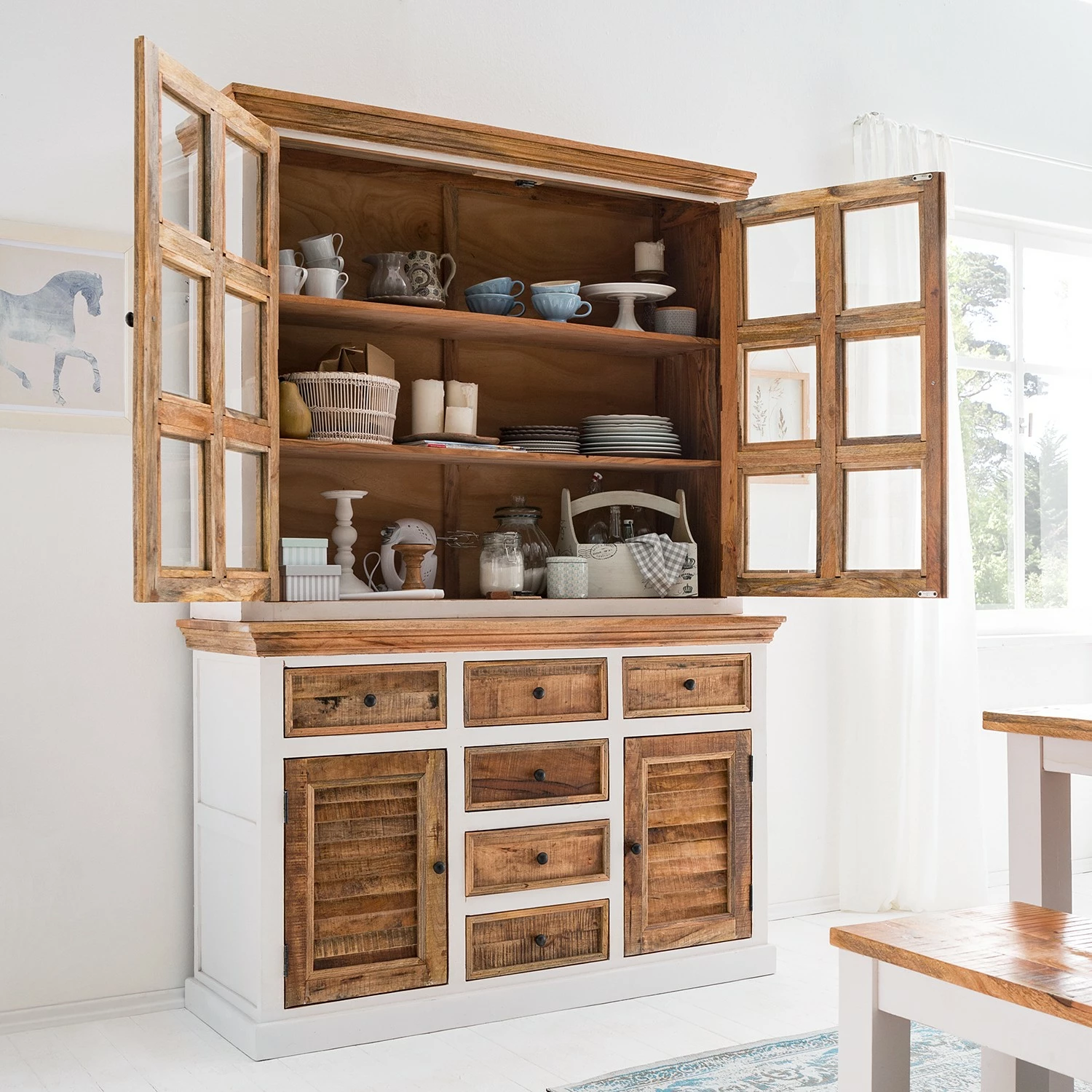 Maison Belfort Buffet Newhaven - Partiellement en manguier massif - Manguier / Blanc 6 Maison Belfort Buffet Newhaven - Partiellement en manguier massif - Manguier / Blanc – Image 4