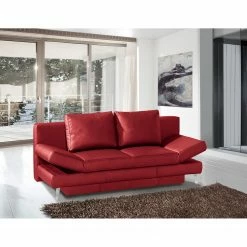 Loftscape Canapé convertible Salen II - Cuir véritable - Rouge - Chrome brillant -loftscape Boutique 1000129062 180817 11584370 MOOD GALLERYIMAGES P000000001000129062 mood