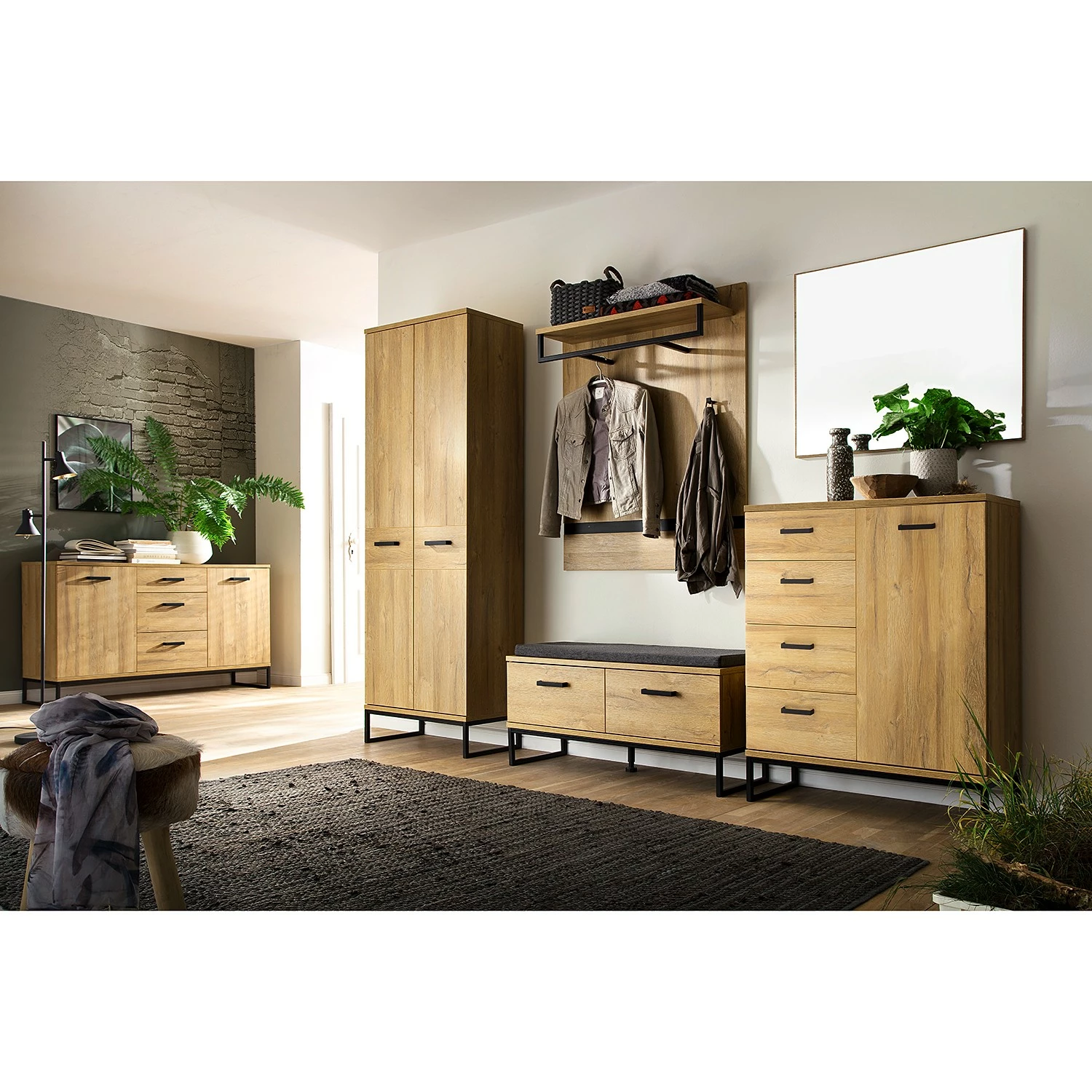 Red Living Commode Krokby IV - Imitation chêne Grandson / Noir 4 Red Living Commode Krokby IV - Imitation chêne Grandson / Noir – Image 2