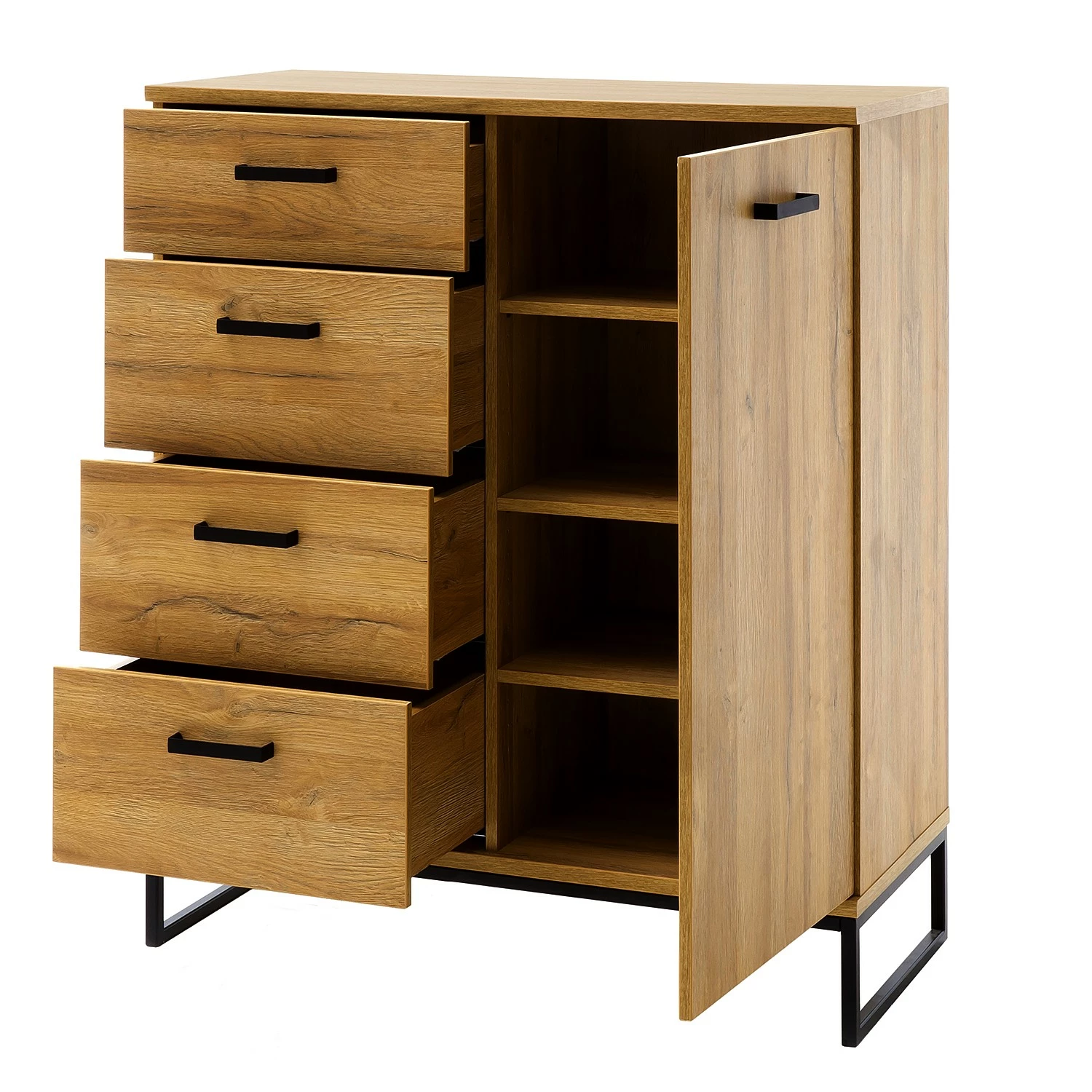 Red Living Commode Krokby IV - Imitation chêne Grandson / Noir 5 Red Living Commode Krokby IV - Imitation chêne Grandson / Noir – Image 3