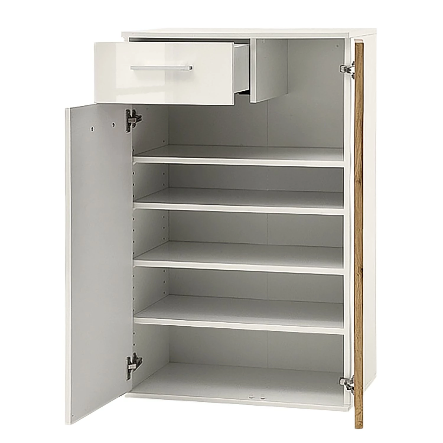 Loftscape Buffet haut Vantaa II - Blanc brillant / Imitation chêne 7 Loftscape Buffet haut Vantaa II - Blanc brillant / Imitation chêne – Image 5