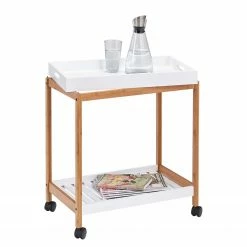 Zeller Desserte Dale - Partiellement en bambou massif - Blanc / Bambou -loftscape Boutique 1000130035 181002 10011921 GALLERYIMAGES P000000001000130035