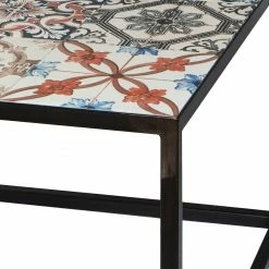 Red Living Table basse Almaraz - Céramique / Acier - Multicolore - 60 x 60 cm -loftscape Boutique 1000131882 180919 09344109 GALLERYIMAGES P000000001000131882