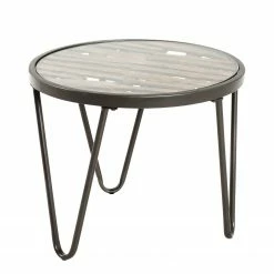 Red Living Bout de canapé Leuca I - Verre / Métal - Sapin / Noir